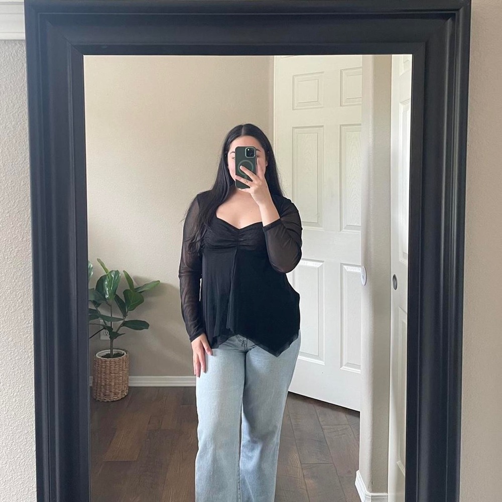 Vintage Mesh Asymmetrical Top